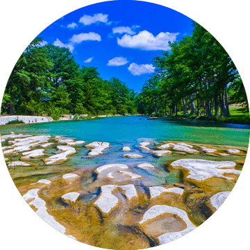 Central Texas hill country River Channels of Paradise colorful clear cold springs waters of Cold Springs , Texas. Near Concane and the Frio , River