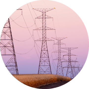 High capacity electrical transmission lines in rural Nebraska, USA. 