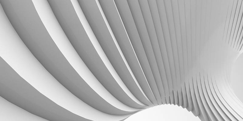 White stripe architectural futuristic pattern background. 3d render illustration