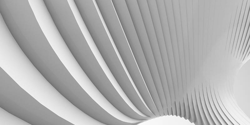 White stripe architectural futuristic pattern background. 3d render illustration