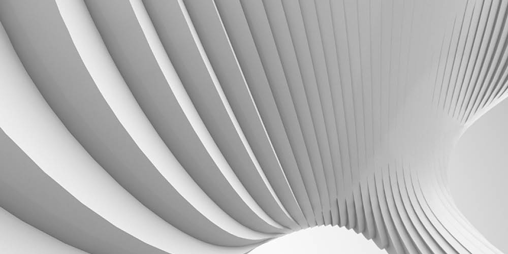 White stripe architectural futuristic pattern background. 3d render illustration