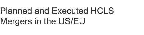 Planned and Executed HCLS Mergers in the US/EU