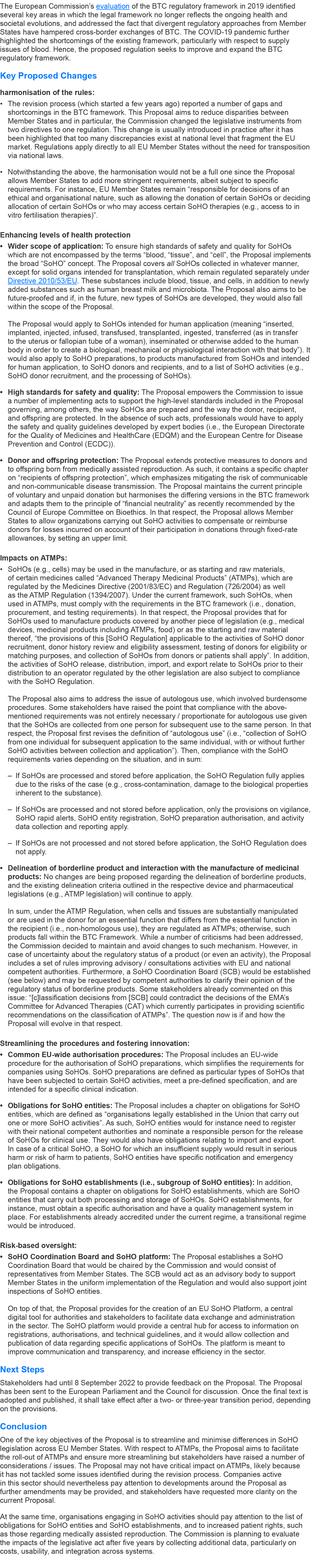 The European Commission’s evaluation of the BTC regulatory framework in 2019 identified several key areas in which th...
