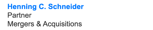 Henning C. Schneider Partner Mergers & Acquisitions