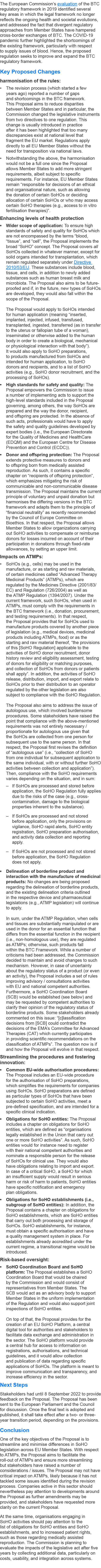 The European Commission’s evaluation of the BTC regulatory framework in 2019 identified several key areas in which th...