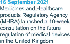 16 September 2021 Medicines and Healthcare products Regulatory Agency (MHRA) launched a 10-week consultation on the f   