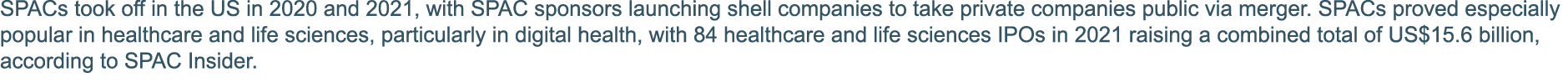 SPACs took off in the US in 2020 and 2021, with SPAC sponsors launching shell companies to take private companies pub   