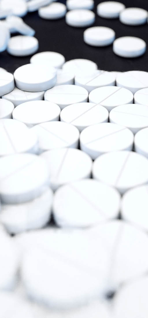 Process of production of pills, tablets  Industrial pharmaceutical concept  Factory equipment and machine  Steel  3d rendering