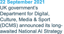22 September 2021 UK government s Department for Digital, Culture, Media & Sport (DCMS) announced its long-awaited Na   