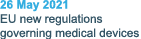 26 May 2021 EU new regulations governing medical devices